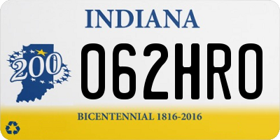 IN license plate 062HRO