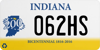 IN license plate 062HS