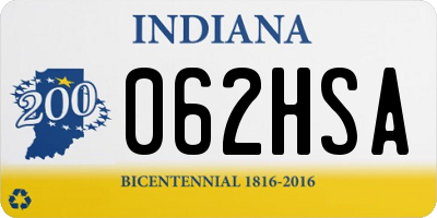 IN license plate 062HSA