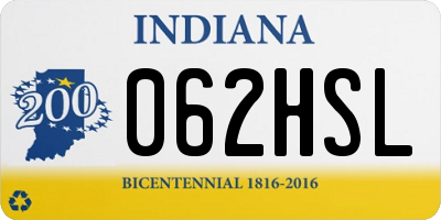 IN license plate 062HSL