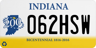 IN license plate 062HSW