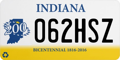 IN license plate 062HSZ
