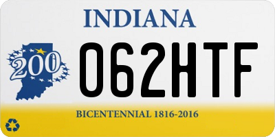 IN license plate 062HTF