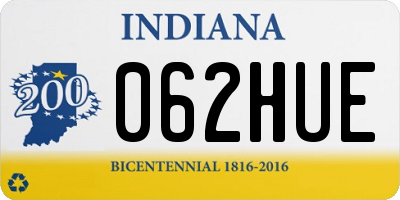 IN license plate 062HUE
