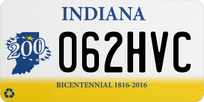 IN license plate 062HVC