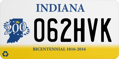 IN license plate 062HVK
