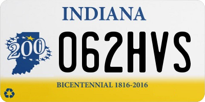 IN license plate 062HVS