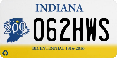 IN license plate 062HWS