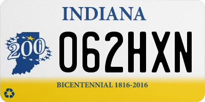 IN license plate 062HXN