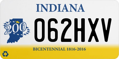 IN license plate 062HXV