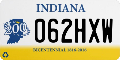 IN license plate 062HXW