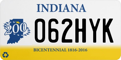 IN license plate 062HYK