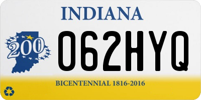IN license plate 062HYQ