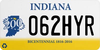 IN license plate 062HYR