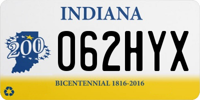 IN license plate 062HYX
