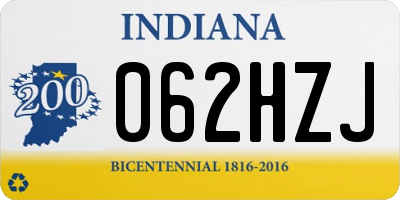 IN license plate 062HZJ