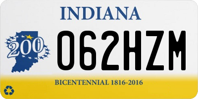IN license plate 062HZM