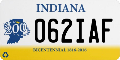 IN license plate 062IAF