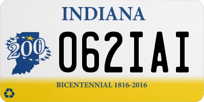 IN license plate 062IAI