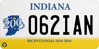 IN license plate 062IAN