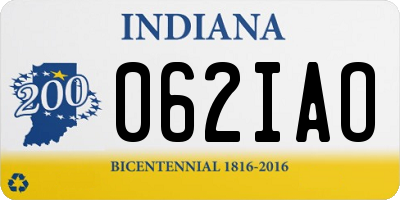 IN license plate 062IAO