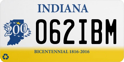 IN license plate 062IBM