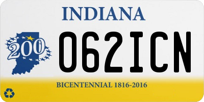 IN license plate 062ICN