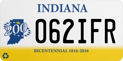 IN license plate 062IFR
