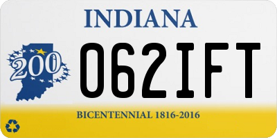 IN license plate 062IFT