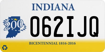 IN license plate 062IJQ