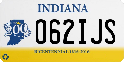 IN license plate 062IJS