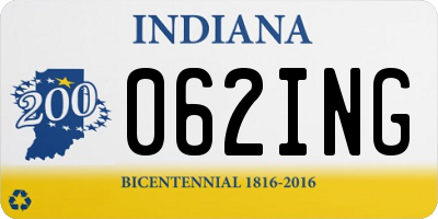 IN license plate 062ING