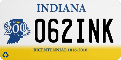 IN license plate 062INK