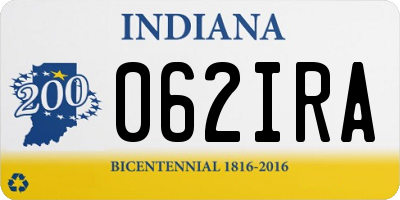 IN license plate 062IRA