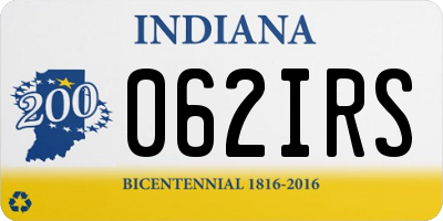 IN license plate 062IRS
