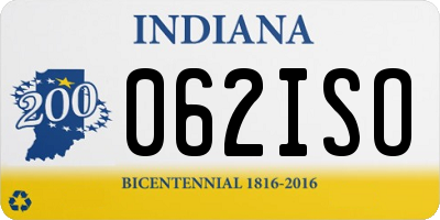IN license plate 062ISO
