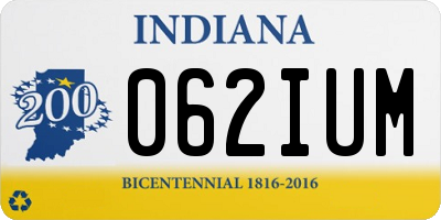 IN license plate 062IUM