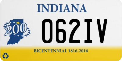 IN license plate 062IV