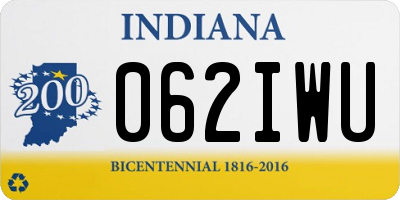 IN license plate 062IWU