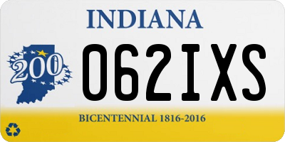 IN license plate 062IXS
