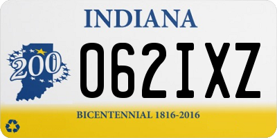 IN license plate 062IXZ