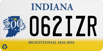 IN license plate 062IZR