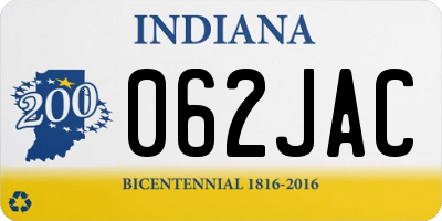 IN license plate 062JAC