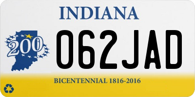 IN license plate 062JAD
