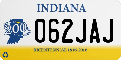 IN license plate 062JAJ