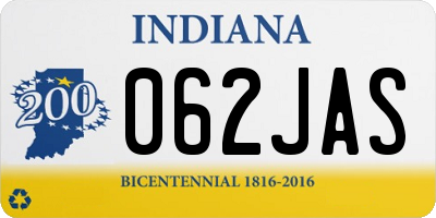 IN license plate 062JAS