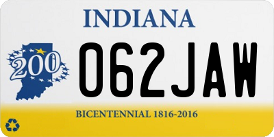 IN license plate 062JAW