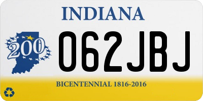 IN license plate 062JBJ