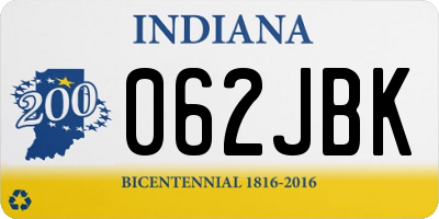 IN license plate 062JBK
