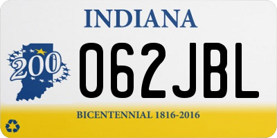 IN license plate 062JBL